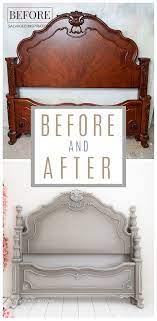 Once dried, apply the second coating. French Linen Painted Headboard Salvaged Inspirations Painted Headboard Headboard Makeover Painted Furniture