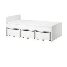 Slakt Bettgestell Mit 3 Aufbewahrungen Weiss Ikea Deutschland Ikea Bett Bettgestell Bett Lagerung