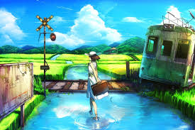 Explore the 80991 mobile wallpapers in the category anime and download freely everything you like! Anime Landscape In Broken City Wallpaper For Android Iphone And Ipad