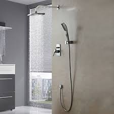 Wall Mount Contemporary Chrome Shower Faucet Set Faucetsuperdeal Com Shower Faucet Sets Shower Faucet Shower Systems