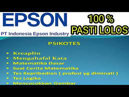 Undangan seleksi calon kandidat baru level sma smk pt indonesia epson industry pada : Kisi Kisi Tes Pt Epson Youtube