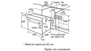 Ankastre fırın ölçüleri , bulaşık makinesi,. Bosch Hbf514bb0t Ankastre Firin