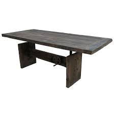 Dayton industrial coffee table, industrial gray and pine wood topby armen living. Wind Up Rustic Industrial Adjustable Dining Table Bar Tables