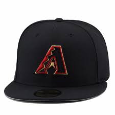 New Era Arizona Diamondbacks Fitted Hat All Black Black A Red Gold Outline Ebay Fitted Hats Red Gold Hats For Men