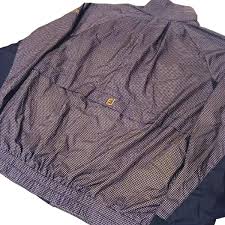 FootJoy Dryjoys Golf Jacket Size L Black Gray Full Zip Herringbone  Windbreaker