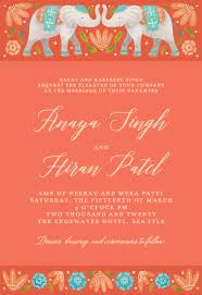 Indian Elephants Wedding Invitation Template Free Greetings Island Elephant Wedding Invitation Wedding Invitation Templates Digital Wedding Invitations