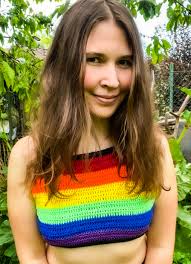 Crochet Rainbow Knitted Crop Top Ravelry: Rainbow Love Crop Top Pattern By Lindsey  Roe