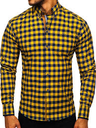 Retrait en 4h en magasin. La Chemise Avec Les Manches Longues A Carreaux Pour Homme Jaune Bolf 4701 Jaune