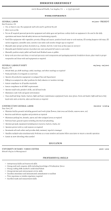 general labor resume sample mintresume
