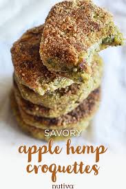 Savory Apple Hemp Croquettes Nutiva Hemp Recipe Superfood Breakfast Hemp Seed Recipes