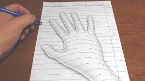 Every finger is made up of multiple cylinders and the box of the central form also needs to be drawn in perspective. How To Draw A 3d Hand 3d Art Optical Illusion Easy Cute766