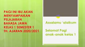 Pelajaran Bahasa Jawa Kelas 1 Sd Semester 1