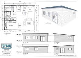 Titan Homes 7 Skillion Roof 80m2 Www Titangaragesandsheds Com Au Skillion Roof Flat Roof House Roofing
