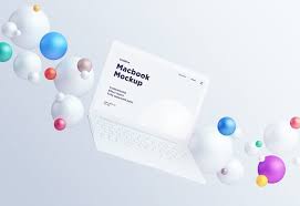 Download Abstract Apple Devices Mockups With Spheres Freebies Fribly Macbook Mockup Free Mockup Mockup