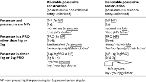 Summary Of Ewe Possessive Grammar Download Table