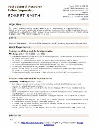 Template offer letters are available for each. Postdoctoral Research Fellow Resume Samples Qwikresume
