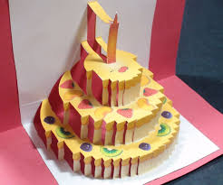 Piece of thin card for reverse of cake. Birthday Cake Pop Up Card Happy Birthday Kirigami Free Template Instructables