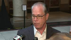 Gov. Braun is speaking and answering questions at the Statehouse in  Indianapolis.