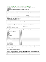 Yoga Questionnaire For New Students Fill Online Printable Fillable Blank Pdffiller