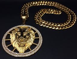 hip hop jewelry lion head pendant w