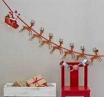 Reindeer and Santa Sleigh Christmas Bunting, Christmas Bunting, Christmas Decorations, Santa, Rustic Christmas Bunting, Festive Decorations