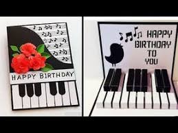 I love how the black greeting pops against the pink on these 2 easy card ideas. Happy Birthday Piano 3d Popup Card Handmade Birthday Card Idea Youtube Happy Birthday Cards Handmade Happy Birthday Piano Handmade Birthday Cards