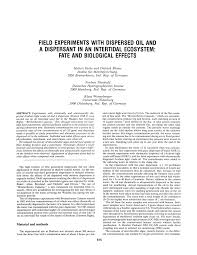 Pdf Field Experiments With Dispersed Oil And A Dispersant