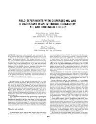 pdf field experiments with dispersed oil and a dispersant