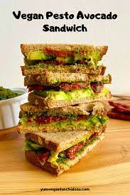 Vegan Avocado Sandwich With Pesto And Sun Dried Tomatoes Recipe Vegan Avocado Recipes Avocado Sandwich Vegan Sandwich Recipes