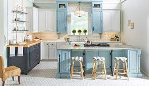 This color is a great choice for modern paneled or slab kitchen cabinets because it's bold enough not to appear flat. Blue Kitchen Cabinets A Trending Design Wellborn Cabinet Blog