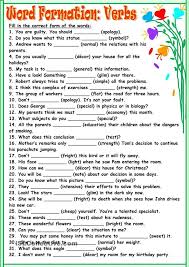 Word Formation Verbs Convert The Word In Parentheses Into Its Related Verb Examples Strength Strengthen Sym Word Formation Word Building Grammar Lessons
