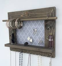 Hanging Jewelry Organizer Barn Wood Wall Display Holder Necklace Earring Jewelry Organizer Wall Diy Jewelry Holder Wall Mounted Jewelry Holder