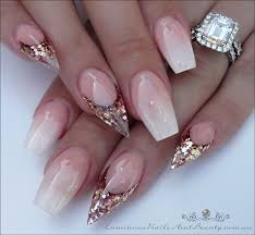 If they're acrylic, the ombre will be nail polish, which gets. Luminous Nails Luminous Nails Ombre Glitter Acrylic Nails