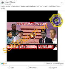 Info berita terbaru hari ini baik peristiwa, kecelakaan, kriminal, hukum, berita unik, politik, dan liputan khusus di indonesia dan internasional. Salah Video Berita Paling Populer Hari Ini Nadiem Makarim Mendikbud Mndur Berita Terkini News Turnbackhoax