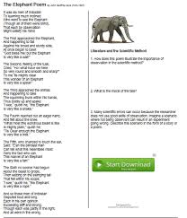 The Elephant Poem Scientific Method Teaching Science Literature Activities