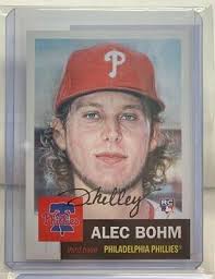 Alec Bohm 2021 Topps Living BLACK INK Autograph by Artist Jared Kelley #'d  /50