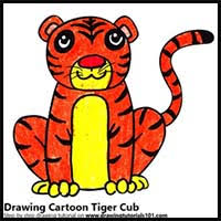One can easily recognize a tiger from the rest of the animals through the stripes on its body. How To Draw Cartoon Tigers Realistic Tigers Drawing Tutorials Drawing How To Draw Tigers Drawing Lessons Step By Step Techniques For Cartoons Illustrations