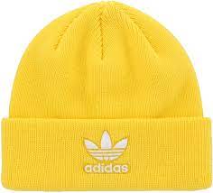 Branded with the german label's iconic trefoil. Amazon Com Adidas Originals Men S Trefoil Beanie Yellow White One Size Clothing