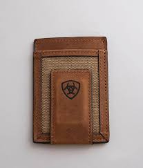 Wallet with magnetic money clip. Ariat Magnetic Leather Money Clip Wallet Men S Wallets In Tan Buckle