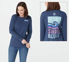 Life is good tshirts for women clearance Life Is Good Women S Long Sleeve Crusher Tee Qvc Com