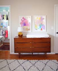 A Kansas Home Filled With Color And Pattern Mid Century Dresser Boho Baby Room Baby Nursery Furniture