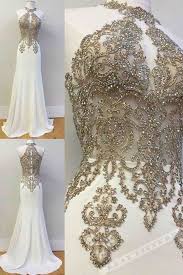 Beautiful Sequins Top White Chiffon Prom Dress Cute Halter Prom Dress High Neck Prom Dress Evening Dresses Prom Prom Gown