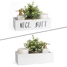 Available in a plethora of styles and metals, there is one to fit every decorating style. Timeyard Nice Butt Bathroom Decor Box Toilet Paper Holder Farmhouse Rustic Wood Crate Home Decor Buy Online In Bahamas At Bahamas Desertcart Com Productid 148142573