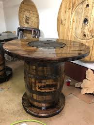Custom Made To Order Whiskey Barrel Tables Authentic Retired Jack Daniels Whiskey Barrel Transformed Into Barrel Table Whiskey Barrel Table Barrel Furniture