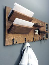 Entryway Organizer With Chalkboard Wall Mount Pine Wood Mail Etsy Entryway Organization Wooden Diy Wooden Hangers