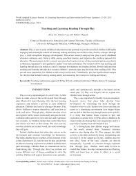 Gain specialised skills and knowledge to work as an early childhood tafe queensland's ongoing relationships with early childhood education and care services throughout the state means you will get practical. Pdf Teaching And Learning Reading Through Play