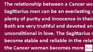 No matter how stressful the day goes, these two can find themselves peaceful in their own space together. Cancer Woman Sagittarius Man Love Compatibility Astrolika Com Youtube