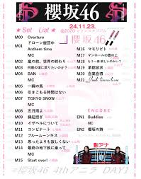✿sho⊿ on X: 🪩4th YEAR ANNIVERSARY LIVE🪩 🌸櫻坂46_4thアニラ_DAY1🌸 @  ZOZOマリンスタジアム🏟️ 🎂🎂＊セットリスト＊(24.11.23.)🎂🎂 櫻坂46 櫻坂46_4thアニラ  t.copGqhQk6AvL  X