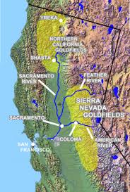 Map Of The Gold Rush In Califorina California Gold Rush Gold Prospecting Gold Rush