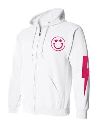 Star Eyes Smiley Face Lightning Bolt Zip Up Aesthetic Clothes Sweatshirts Zip Ups